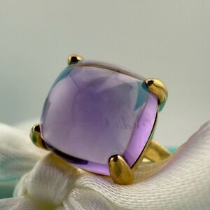 RARE Tiffany & Co. Amethyst Sugar Stack Ring 18k Yellow Gold Paloma Picasso 💜
